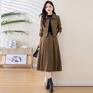 气质轻奢女装 高级感时尚 新款 外套半身裙两件套春秋套裙女2025秋季