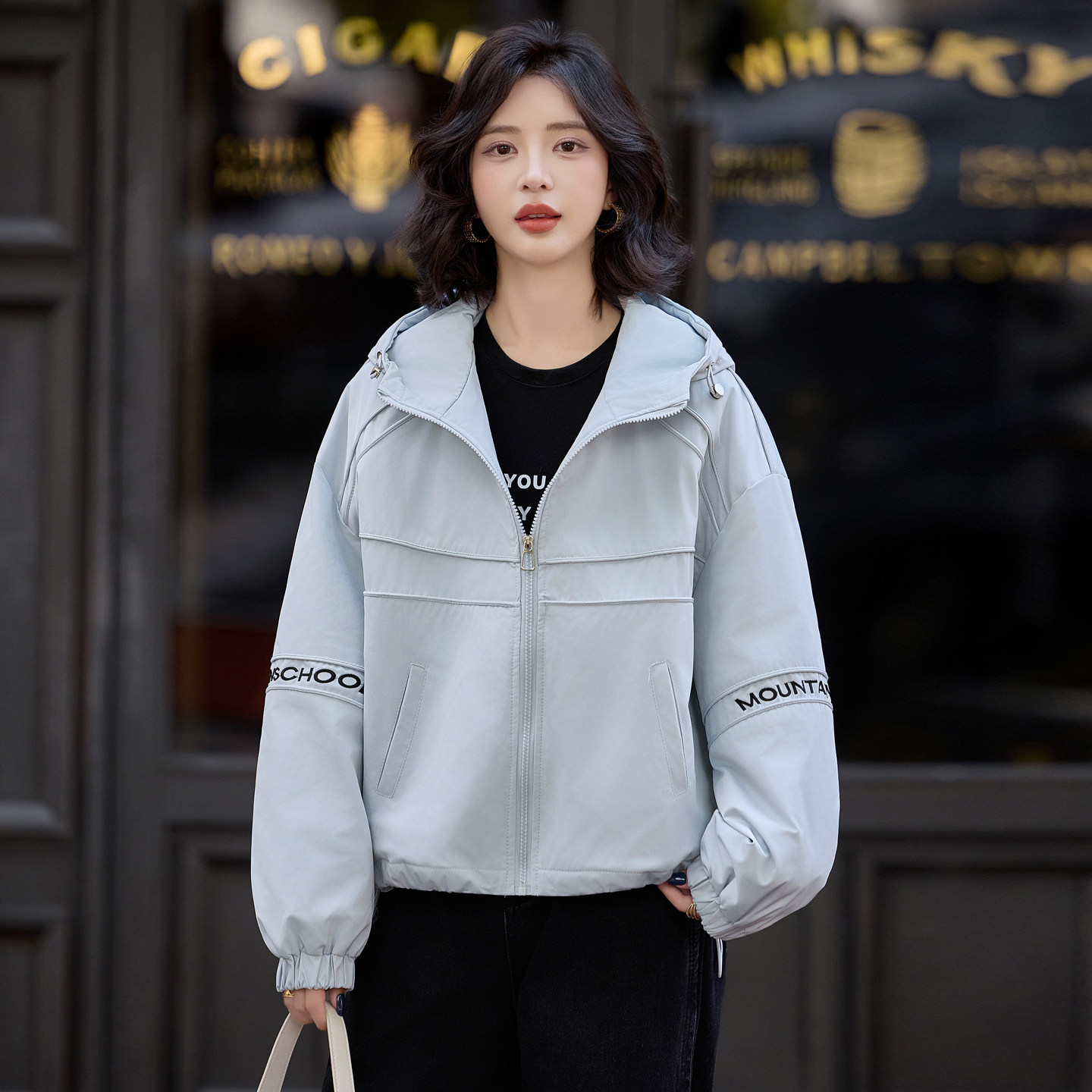 加绒连帽棉衣短外套女2025年冬季新款宽松百搭小个子保暖夹棉夹克