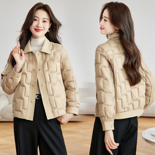 轻薄绗线棉服女短款 休闲气质显瘦百搭保暖棉衣外套 2025年秋冬新款