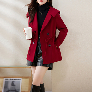 毛呢外套女短款2025今年流行新款秋冬季高级感小个子加厚呢子大衣