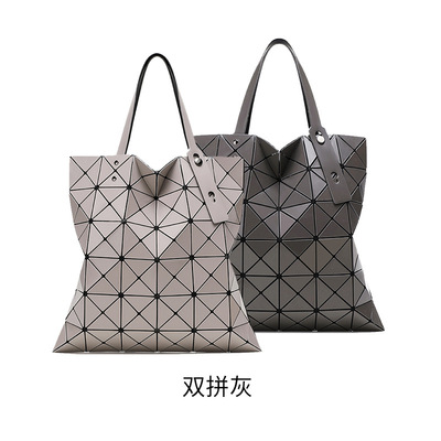 日本の限定几何双面菱格单肩包女