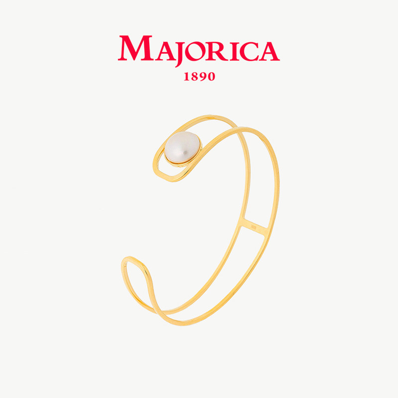 Majorica美娇丽佳手作珍珠手镯女轻奢手环高级感手饰10mm手作珍珠