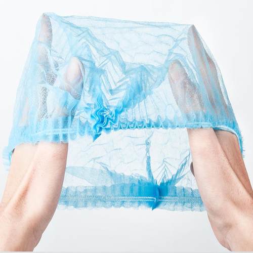 一次性帽条形帽头套一次性发网清凉透气防护帽夏不织布轻蓝白粉红