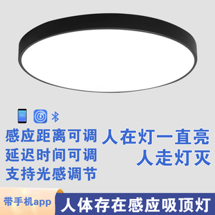 雷达人体存在感应led吸顶灯玄关走廊过道楼梯灯人在不动灯一直亮