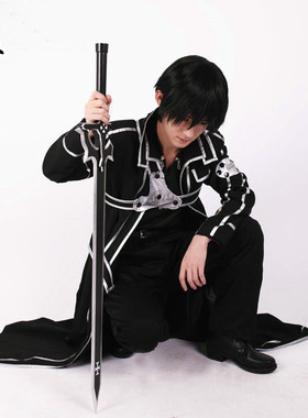 刀剑神域SAO桐人cos服 桐谷和人cosplay衣服装kirito披风动漫男装