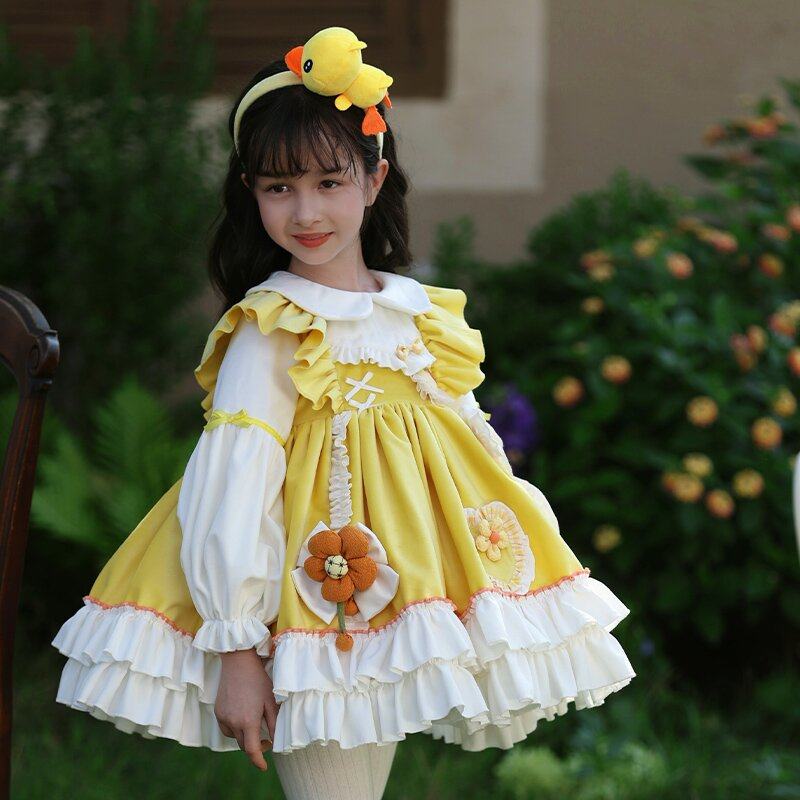 2026秋冬新款圣诞节女童洛丽塔Lolita公主裙丝绒卡通小黄鸭蓬蓬裙,童装/婴儿装/亲子装,连衣裙,淘宝优惠券,粉丝福利购,淘宝优惠卷