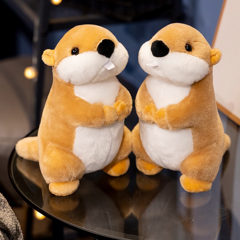 仿真土拨鼠毛绒公仔抱枕大板牙仿真海狸玩具儿童礼物娃娃送女友批