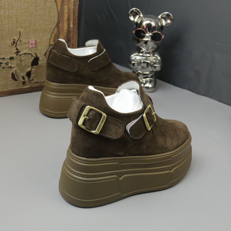 超高12cm小个子老爹鞋厚底勃肯鞋