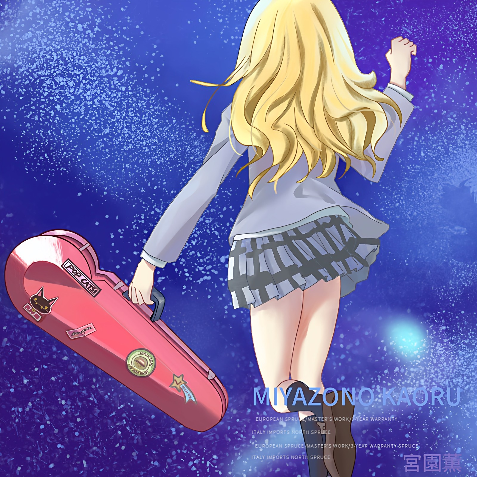 VM小提琴盒4/4高端西瓜红宫园薰同款动漫风儿童1/41/82/4四月