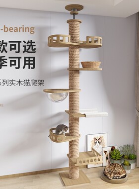通天柱猫爬架猫窝猫树一体不占地太空舱大型猫别墅猫玩具实木跳台