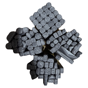 錾刻精雕吉言钢印cnc字印发财暴富招财纳福打金银手镯打金錾子