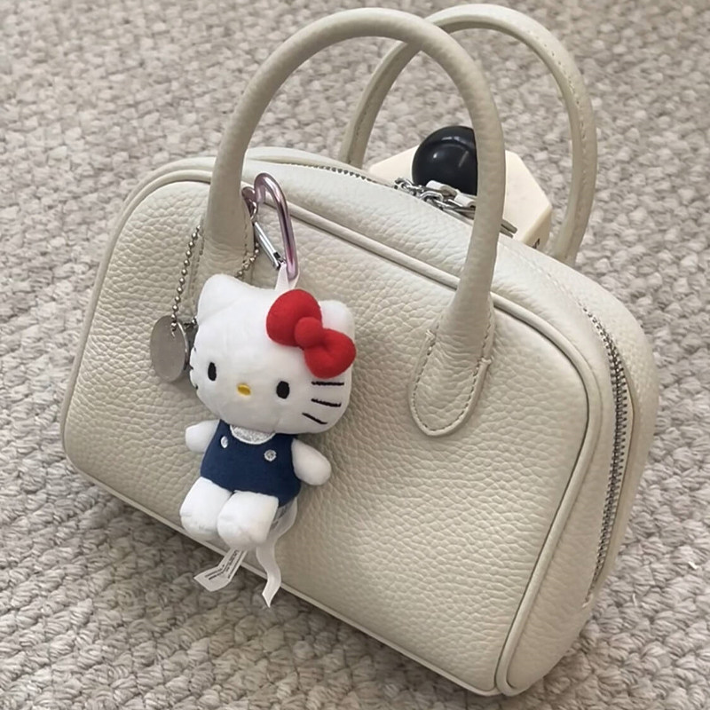 小众真皮波士顿包包女高级感手提保龄球包牛皮百搭单肩斜挎枕头包