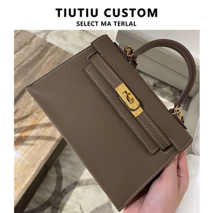 二代小方包大象灰高级感真皮女士包包mini手提质感斜挎包女