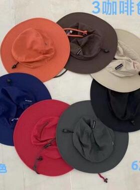 哥伦比新亚columbi休闲户外旅游沙滩防晒透气男女通用大檐渔夫帽