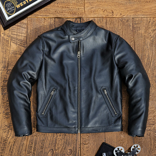 反季特价立领真皮夹克