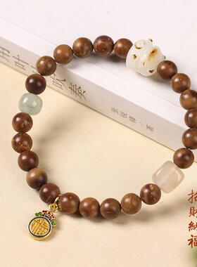 精品高抛库克圆珠手串菩提念珠炭烧菩提福猫手编绳盘玩女生款手持