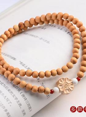 复古紫檀绿檀手串女森系文艺学生手链情侣佛珠手串檀香多圈手串女