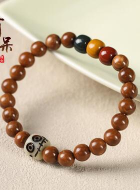 精品高抛库克圆珠光珠复古藏式文艺森系单圈阿呆情侣款菩提珠手链