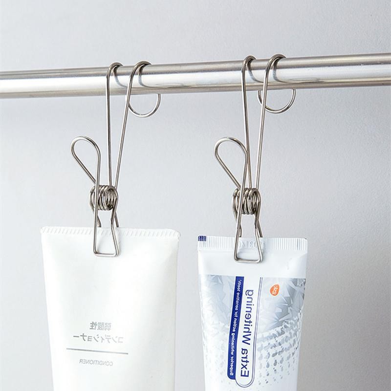 浴室多功能不锈钢小夹子挂钩带悬挂衣服防风晾衣架家用收纳晒衣