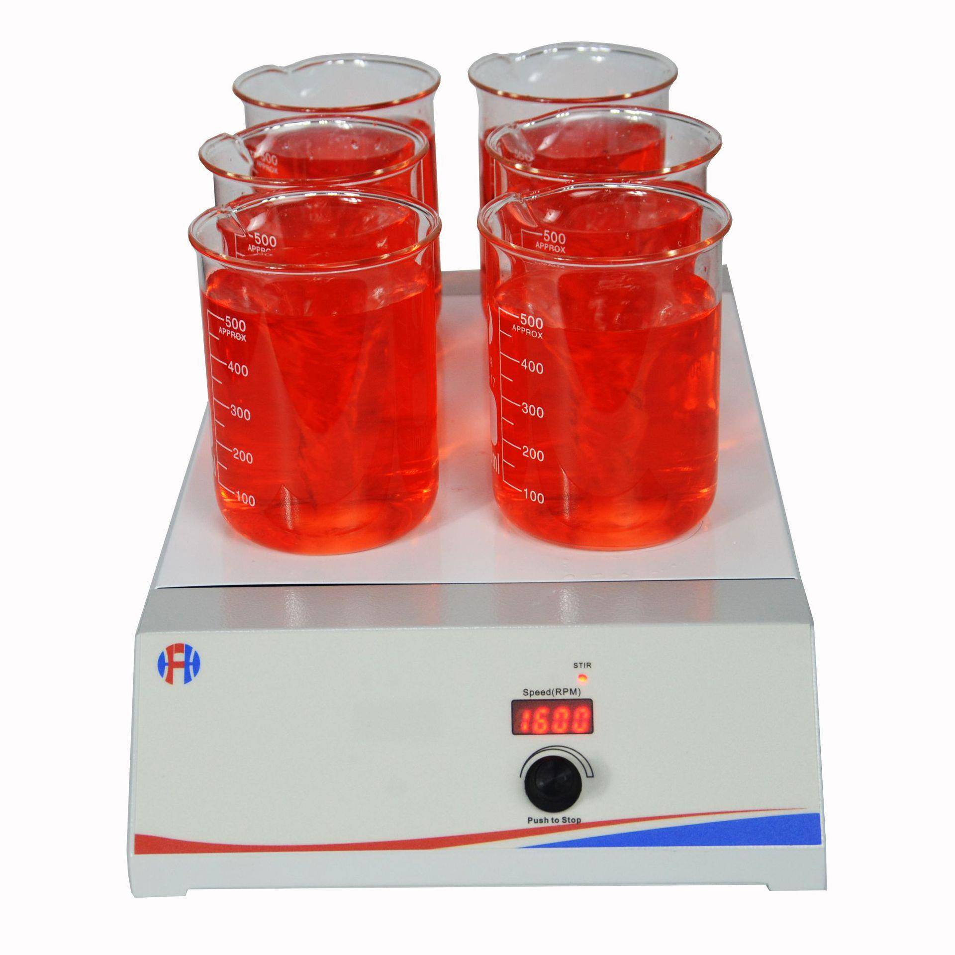 深圳厂家直供六位数显磁力搅拌器实验室控温调速混匀磁力搅拌器