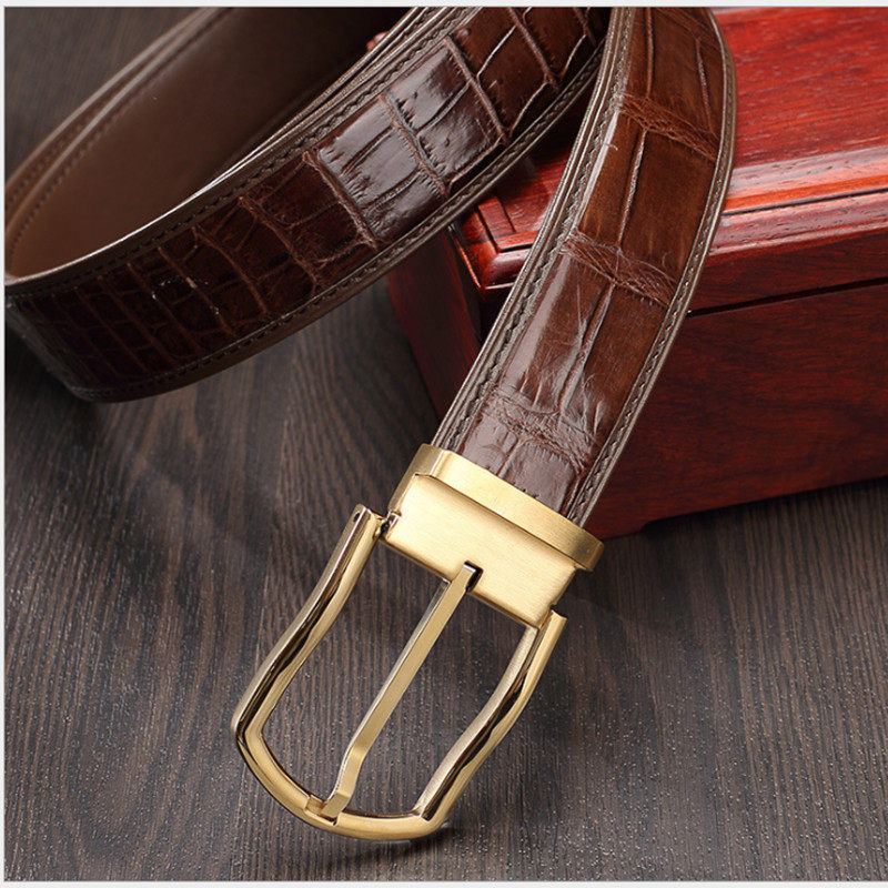 史蒂芬皮匠鳄鱼皮皮带男真皮针扣年轻人简约休闲裤腰带男正品3.8c
