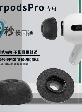 适用AirpodsPro海绵耳塞套耳帽记忆海绵苹果耳机1代2代Pro耳塞帽AirpodsPro耳塞防滑苹果耳机入耳套替换耳塞