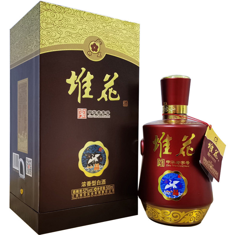 酒江西堆花酒堆花一品52度500ml礼盒瓶装吉安特产名酒浓香型堆花