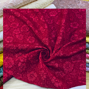 紫薇T8OO凸凹立体提花面料裙子3D梭织提花礼服童装连衣裙手工布料