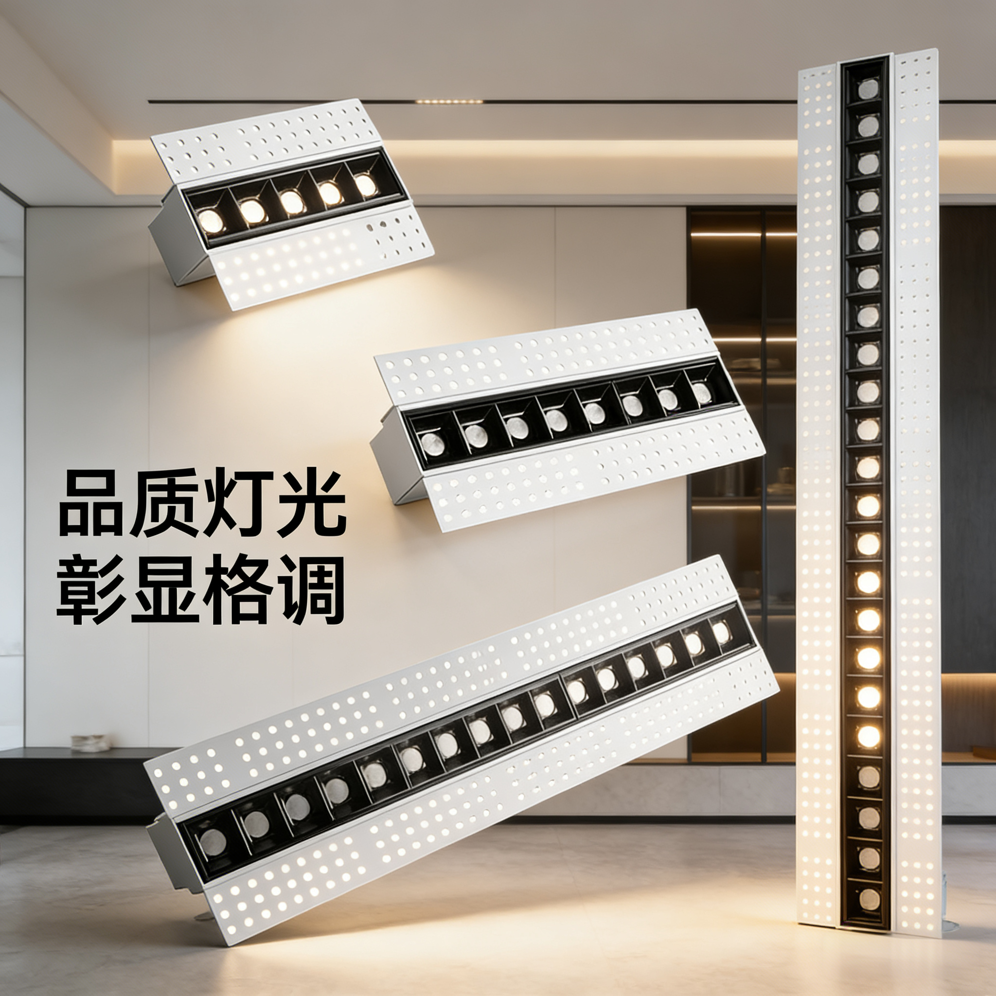 无边框嵌入式客厅led无主灯预埋线条灯过道防眩节能格栅线条灯,家装灯饰光源,格栅灯,淘宝优惠券,粉丝福利购,淘宝优惠卷