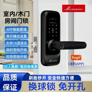 免开孔室内木门办公室球形智能锁