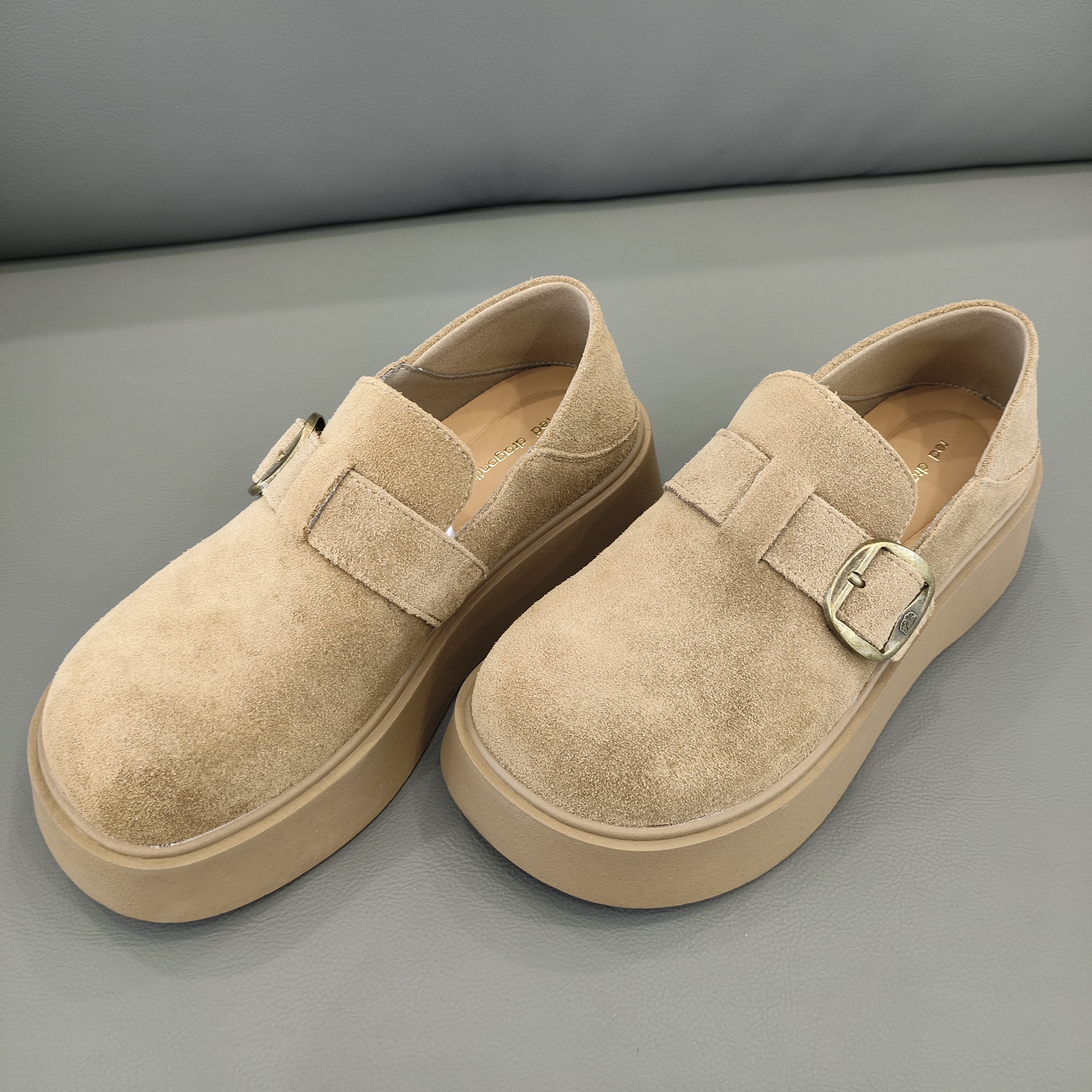 秋季新款勃肯鞋女红蜻蜓专柜BQ61126053时尚休息厚底增高真皮女单