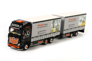 WSI 1:50 MB 奔驰双货柜卡车合金车拖头板模型 Stengel 01-1405ZV