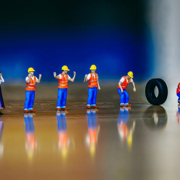 WSI工程车树脂静态人偶50