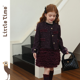 女童小香风套装 加厚外套儿童背心裙两件套 秋冬洋气时髦小女孩韩版