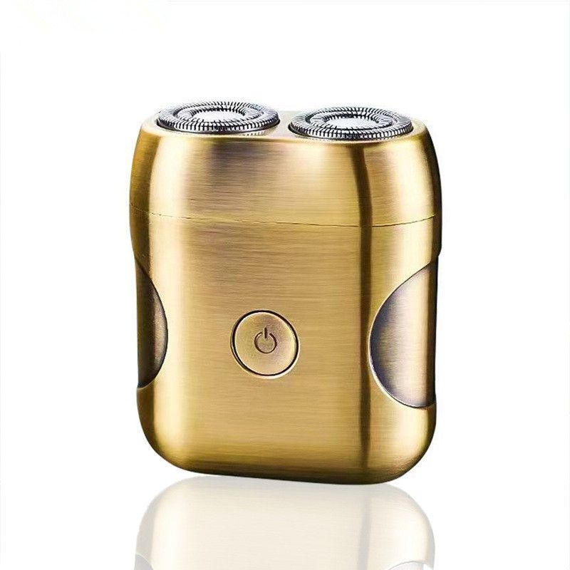 合金剃须刀双头电动胡须刀旋转式刮胡电须刀2头便携男剔须刨迷你