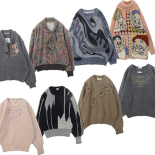 古着毛衣Vintage复古森系安哥拉兔毛柔软女性甜美可爱羊毛衫A1