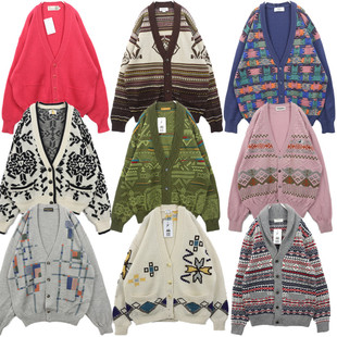 古着毛衣vintage复古森系通勤费尔岛提花图腾羊毛开衫 北欧孤品B87