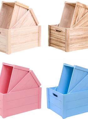 实木木框箱储物收纳木条箱子超市陈列道具木箱装饰长方形木筐定制