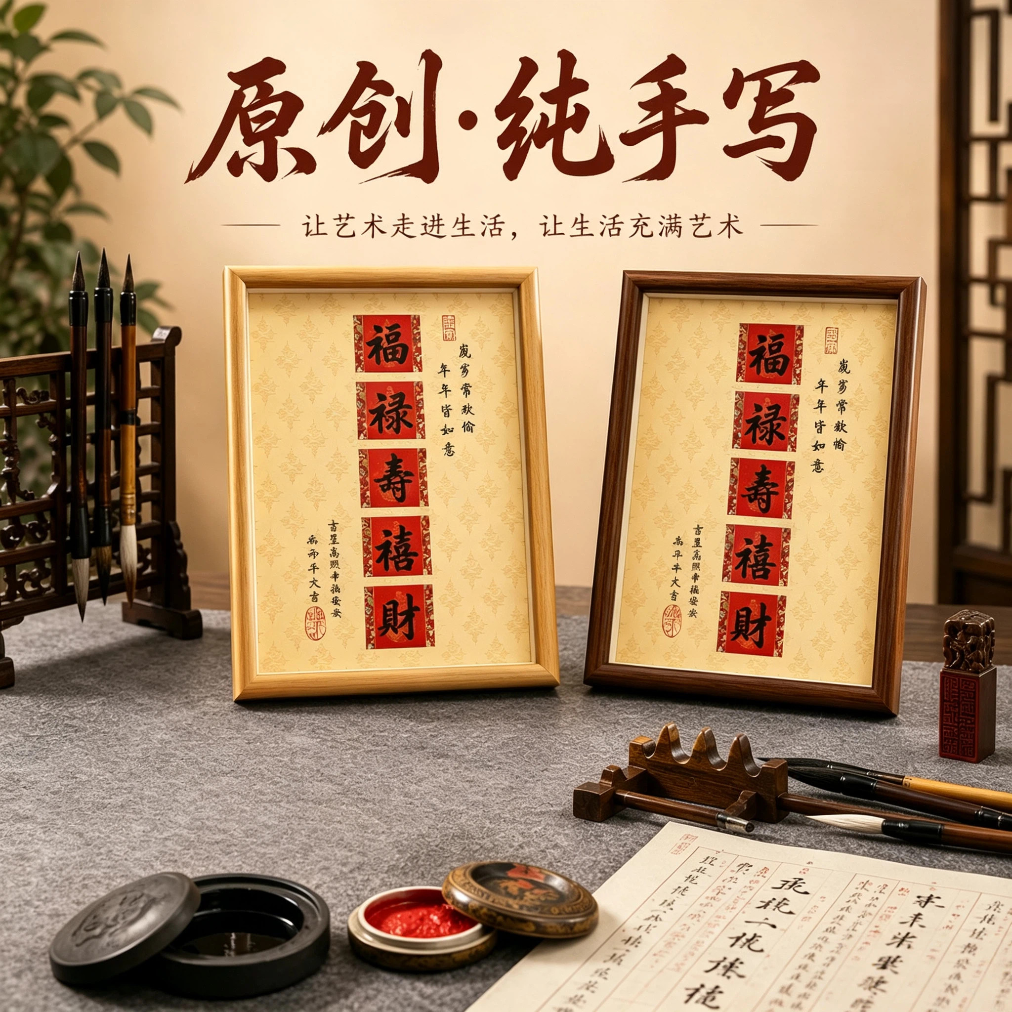 纯手写真迹书法文字任意定制摆台