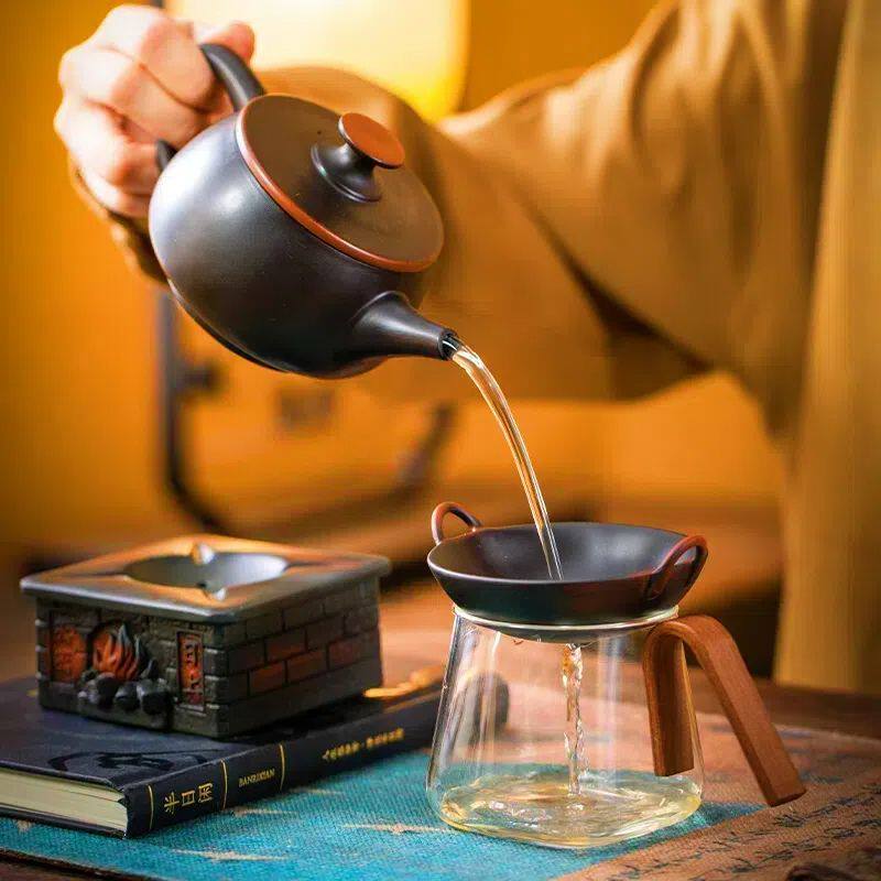 蒸蒸日上紫陶百孔茶叶过滤创意办公创业礼品泡茶器泡茶桌摆件茶宠