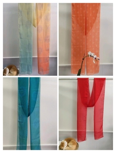 原创汉服披帛百搭儿童长款 飘逸雪纺异域敦煌飞天飘带红色 超仙薄款