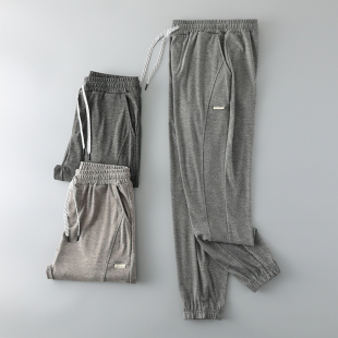 薄款 夏季 直筒潮流垂感束脚裤 子外贸出口男装 针织运动裤 休闲裤 男士