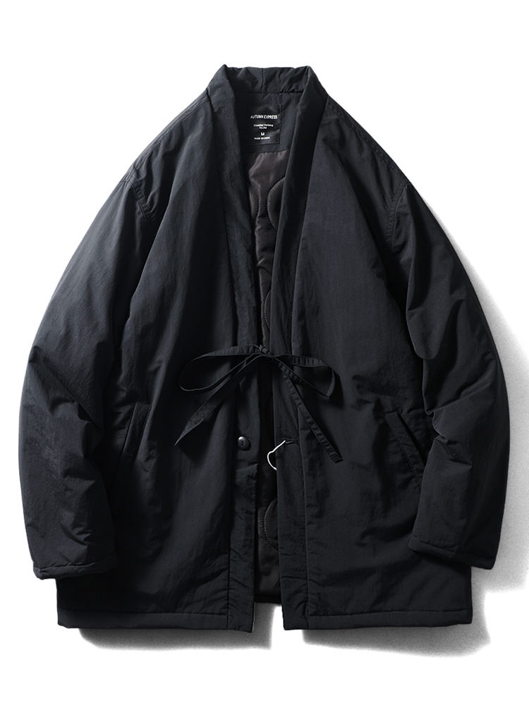 日系复古道袍外套男秋冬机能风衣