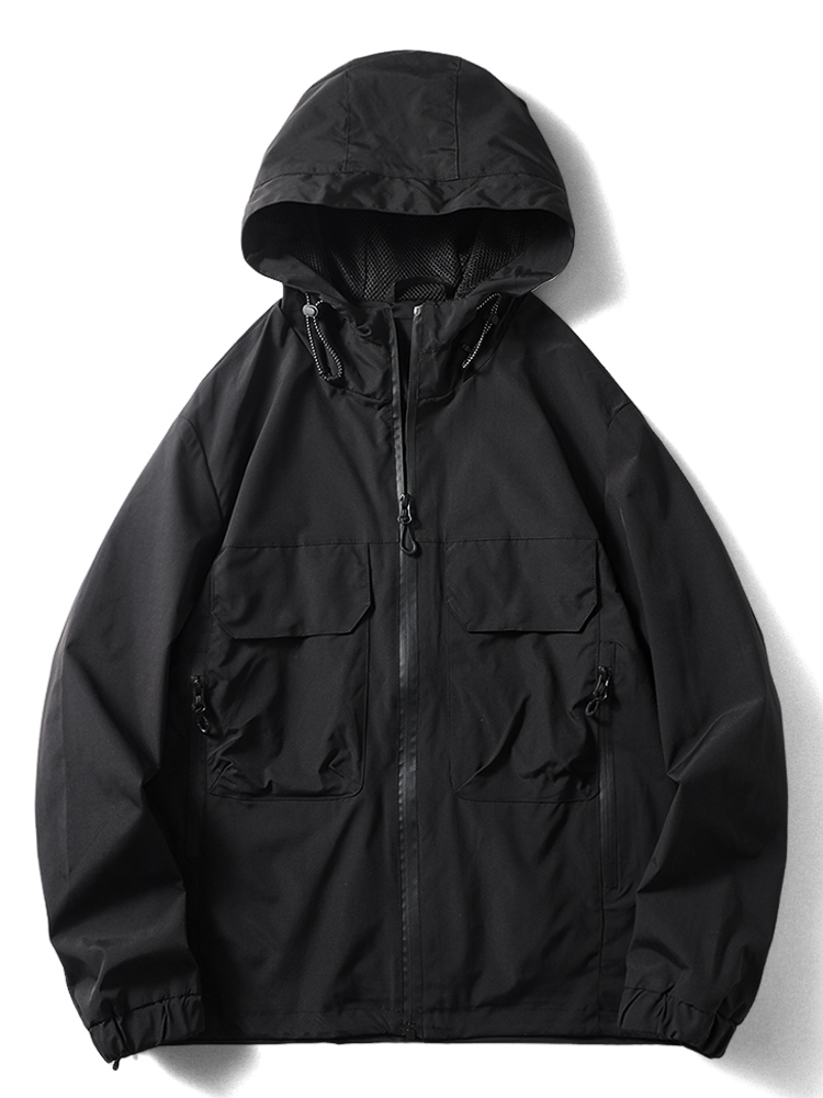 户外软壳冲锋衣男春秋连帽夹克