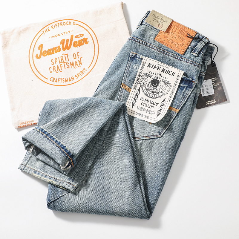 阿美咔叽美式复古赤耳丹宁牛仔裤