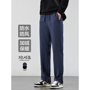 子外贸男裤 鸟家户外软壳冲锋裤 男秋冬季 加绒加厚防风裤 登山运动裤