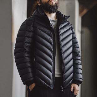 户外运动轻薄排骨羽绒服男冬季 棉服外套 连帽轻便棉袄夹克外贸男装