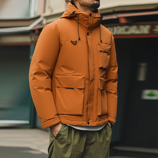 山系户外机能工装羽绒服男冬季加厚棉袄夹克外贸男装猎装棉服外套