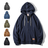 男士 拉链卫衣男全棉连帽重磅外套男装 衣服 开衫 外贸出口转内销美式