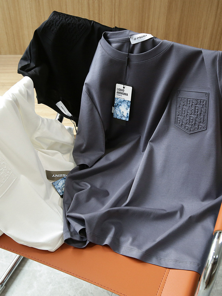 80支液氨丝光匹马棉T恤男短袖